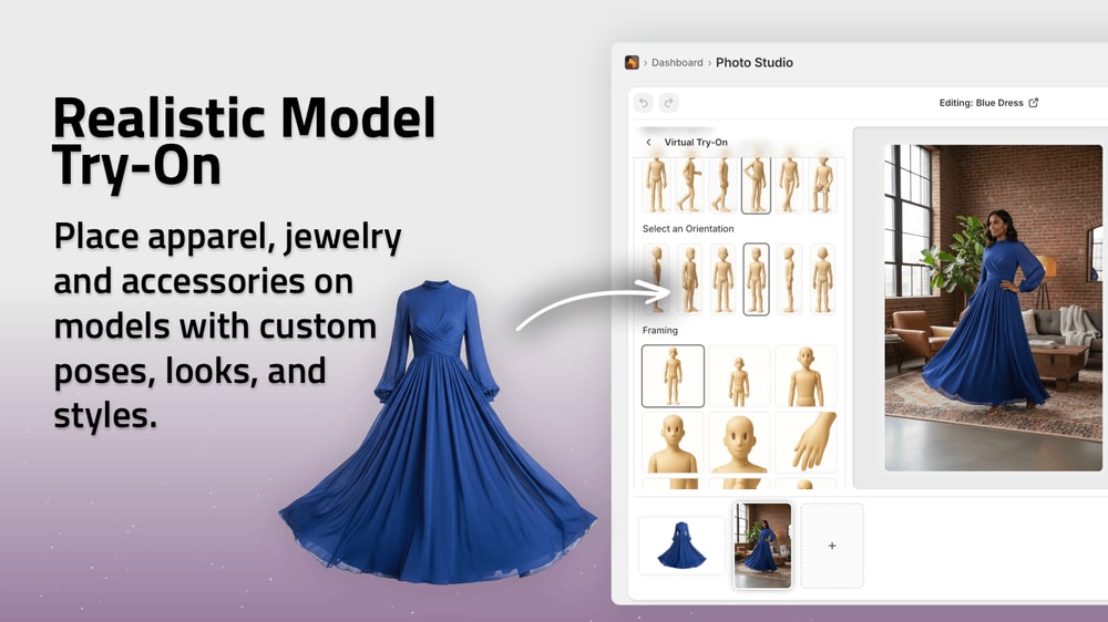 Realistic AI try-on on models