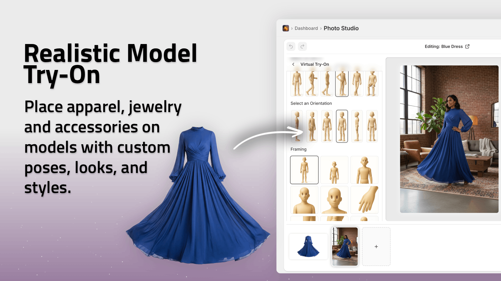 Model try-on for fashion products