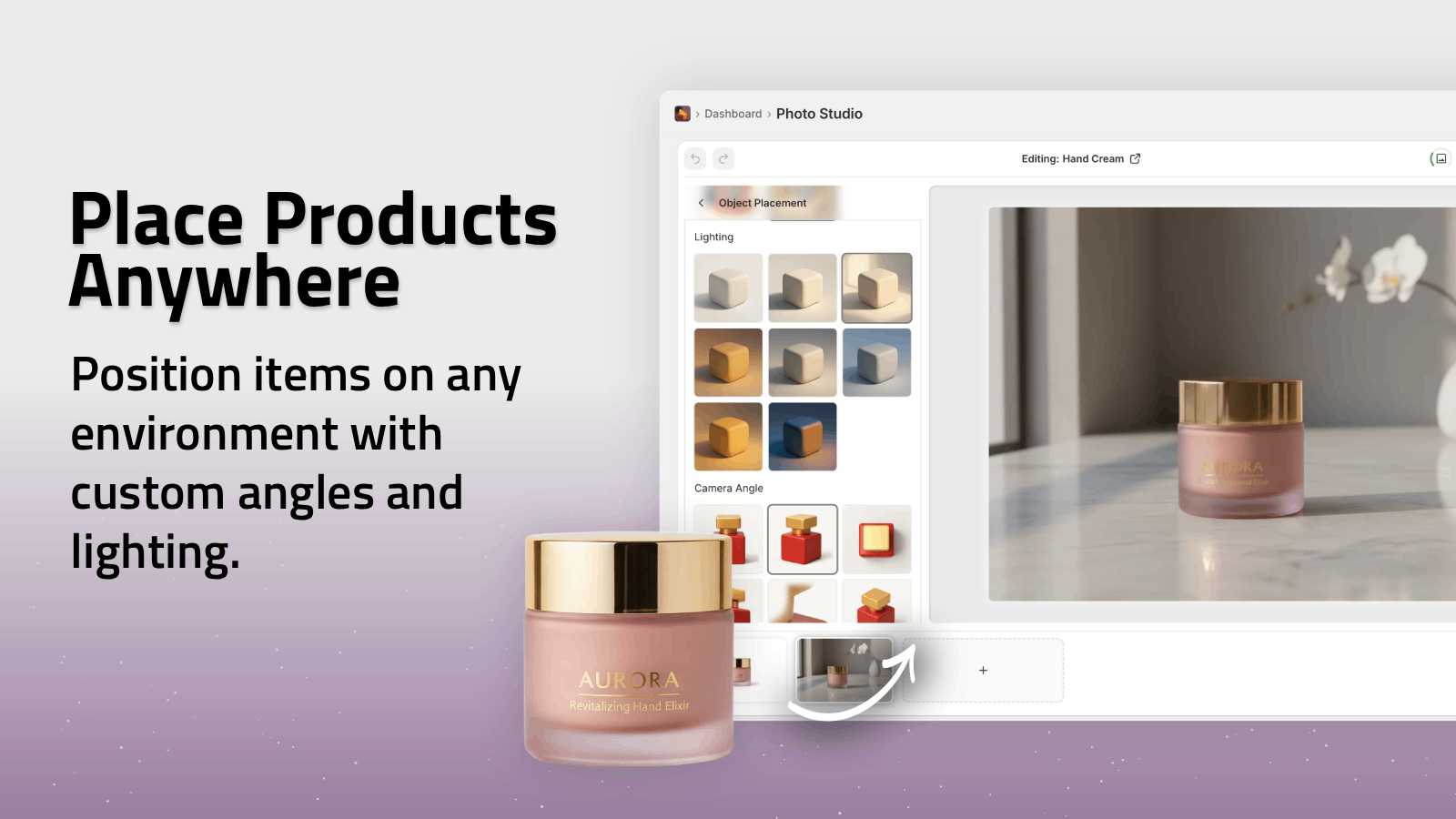 Place products in realistic environments